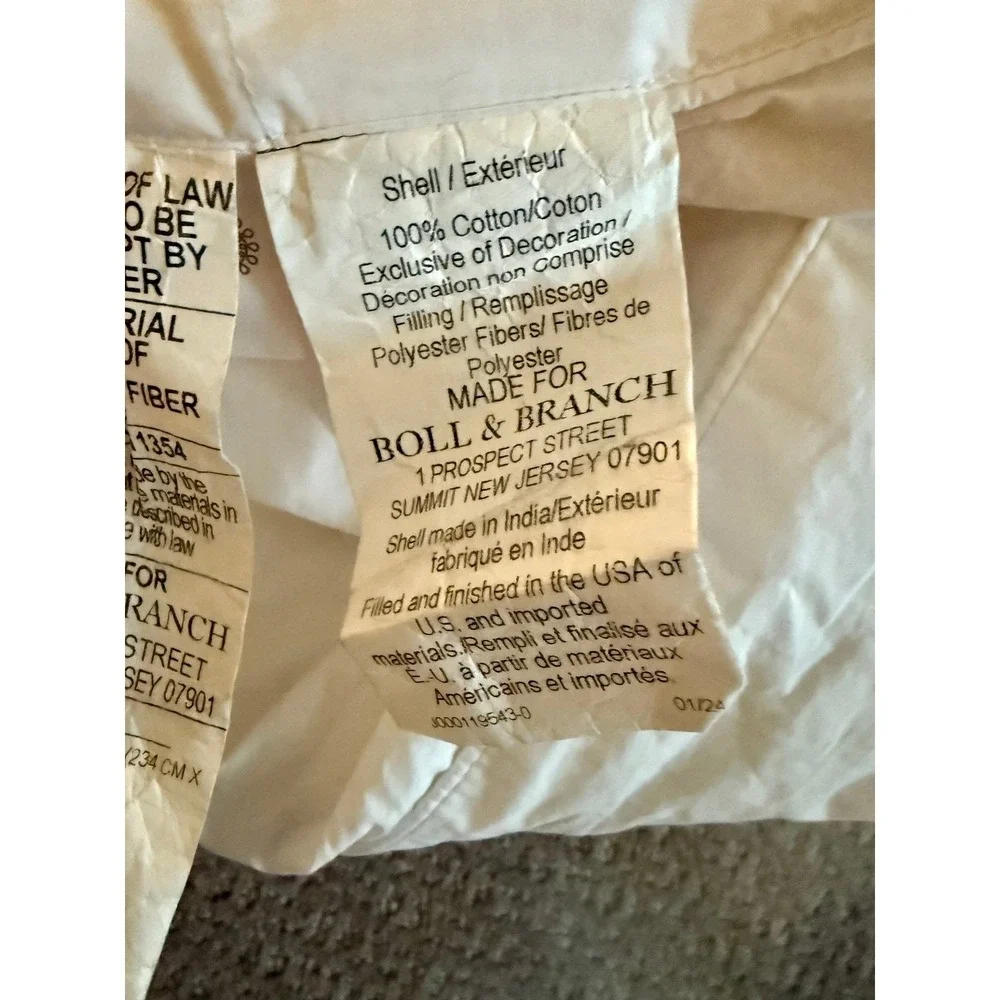 Boll & Branch Primaloft Down Alternative Duvet Insert Queen Luxury Bedding